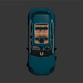 Blue SUV Car With Transparent Roof Orange Interior Sporty Wheels And Modern Design
