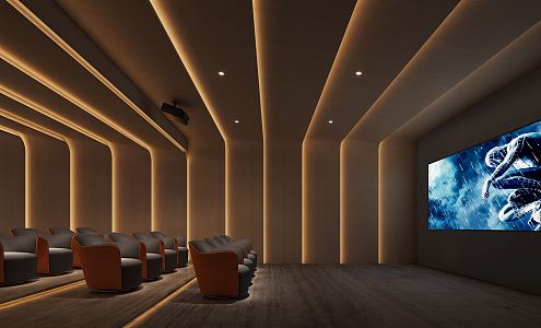 modern video room 3d model