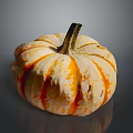 Fresh Orange And White Striped Pumpkin As Healthy Seasonal Cooking Ingredient