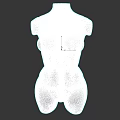 White Female Mannequin Body with Smooth Curves on Black Background