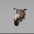 Unique Crocodile Head Shaped Motorcycle With Mechanical And Decorative Elements 3d model