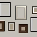 Various Picture Frames Hanging On Wall With Different Colors And Styles