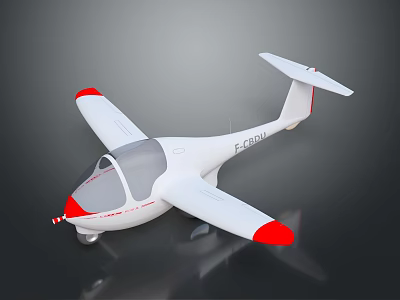 Dassault Small Airplane Model With White Body Red Wing Tips And G-BOPL Marking 3d model