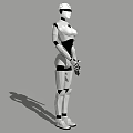 Game and Movie Robot Character with Mechanical Joints and Detailed Hand Structure