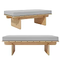 Nordic Log Style Bed Tail Stool Sofa Stool Bench Shoe Changing Stool 3d model