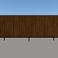 Modern Wooden Entryway Cabinet Sideboard With Vertical Slat Design And Black Metal Legs