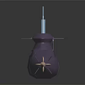 Detailed Purple Submarine Watercraft Model Featuring Command Tower And Propeller