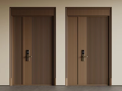 Modern single door double door security door wooden door swing door 3d model