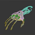 Advanced Robotic Hand With Metallic Structure And Articulated Mechanical Joints 3d model