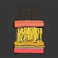 Human Skin Structure with Hair Follicles Layers and Blood Vessels Anatomical Model