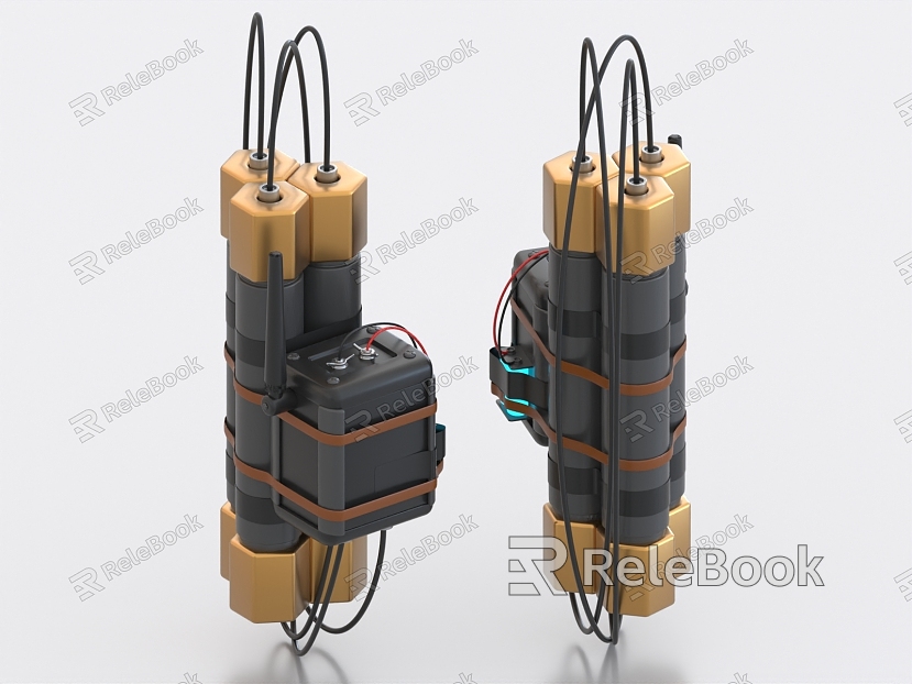 Package Bomb C4 Time Bomb Explosive Detonator model