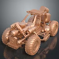 Electric Toy Off Road Vehicle With Copper Color Large Tires And Mechanical Design