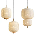 Minimalist Round Woven Pendant Lights With Natural Tone And Gold Ceiling Hanging Accents