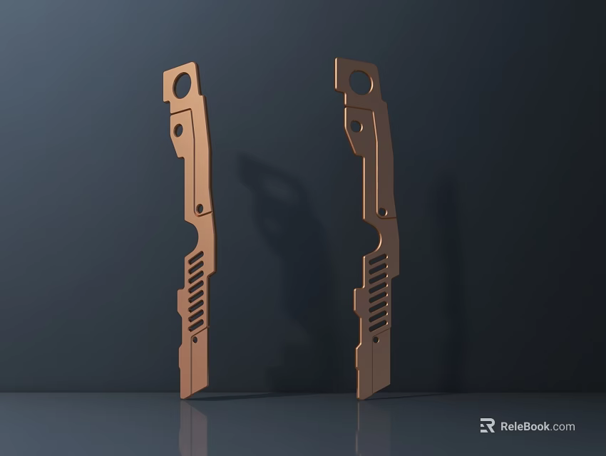 Public Facility Metal Components With Copper Finish And Structural Design Features 3d model