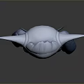 Cute Fantasy Game Movie Character With Large Ears Light Blue Body And Purple Belly
