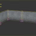 Industrial Metal Barrier Structure With Concrete Base Supports In Modern Setting