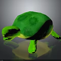Cute Stuffed Turtle Toy With Green Shell Yellow Edges And Red Eyes