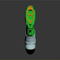Building Blocks Toy Gun Model With Green Orange Parts Black Pattern And White Grip