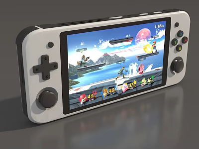 Portable Handheld Game Console Entertainment Electronics With Game Characters On Screen 3d model