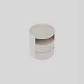 Beige Modern Bedside Table With Two Drawers Minimalist Design For Bedroom Storage