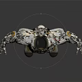Futuristic Sci Fi Armored Suit With White Brown And Gold Design