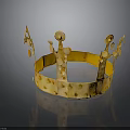 Golden Crown With Ornate Design Intricate Patterns Decorative Protrusions And Shiny Surface