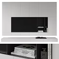 Sleek Modern White TV Wall Unit With Open Shelves And Storage Cabinets