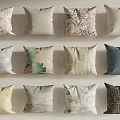 Stylish Decorative Throw Pillows With Various Patterns And Colors For Home Decor 3d model