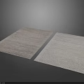 Two Square Rugs with Light Gray and White Textured Woven Surface Patterns 3d model