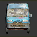 Blue Vintage Van Covered With Colorful Graffiti And Street Art Design
