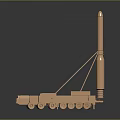 Copper Colored Military Missile Launch Vehicle With Wheeled Chassis Design