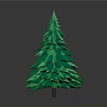 Modern Green 3D Christmas Tree With Layered Leaves On Gray Background
