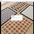 Stylish Square Rugs With Geometric Wave And Polka Dot Patterns In Beige Brown And Black