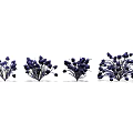 Purple Flowering Shrubs In Garden Landscape With Decorative Plant Clusters