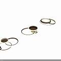 Modern Interlocking Circular Ring Design Ceiling Lights With Gold Frame And White Illumination 3d model