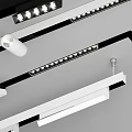 Modern Interior Lighting Design With Ceiling Mounted Downlights And Spotlights Track Linear Lights 3d model
