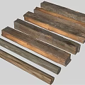 Rustic Wooden Posts In Various Colors And Natural Textures Stacked Together