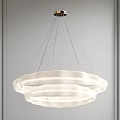 Modern Circular Chandelier with White Frosted Shades and Soft Illumination Design