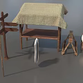 Game props simple shed target shield road signs props benches a group of props low face number low model simple model game sub-era film and television level 3d model