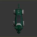 Green And White Robotic Dog Figure With Four Legs And Mechanical Design