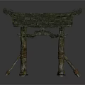 Classical Bronze Furniture With Roof Like Top And Intricate Carved Legs