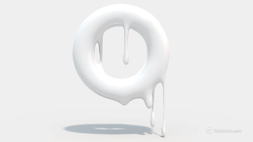 White Melting Ring Art Installation With Dripping Details And Smooth Surface 3d model 