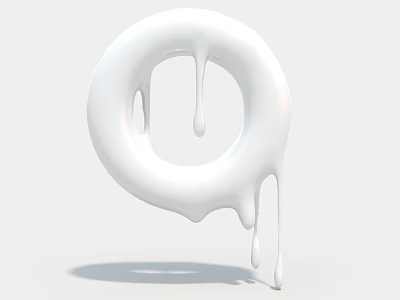 White Melting Ring Art Installation With Dripping Details And Smooth Surface 3d model