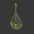Fashionable Gold Pendant With Unique Teardrop Shape And Decorative Ring Details