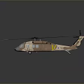 Camo Brown Military Helicopter With Rotor Blades And Modern Fuselage Design