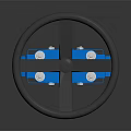 Blue Industrial Gate Valve With Black Handwheel And Flange Connection Design