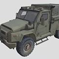 Military Style Green Cargo Truck With Canvas Covered Bed And Rugged Tires