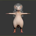 3D Rendered Mouse in Standing Pose With Transparent Helmet and Shoulder Straps