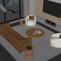 Modern Sofa Coffee Table Combination Sofa Coffee Table 3d model