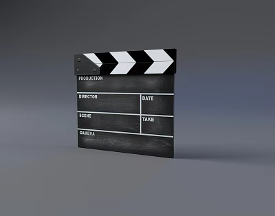 Decorative Clapperboard Ornament Set with Black White Slapstick for Home Movie Decor 3d model